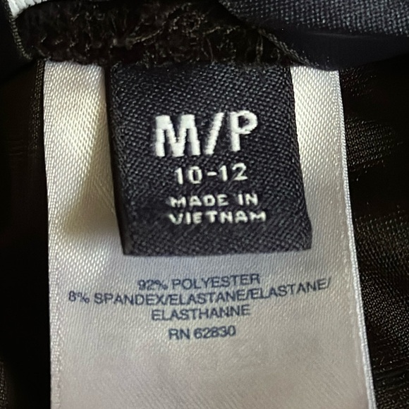 Lands’ End Black Velvet Pants Pockets Comfortable Elastic Waistband MP 10-12 - Picture 4 of 8